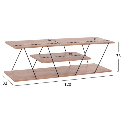 Living Room Composition 2pcs Tars Hm11771.11 Melamine/metal In Natural Oak-black