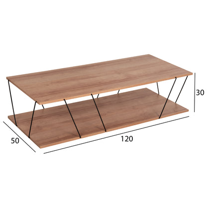 Living Room Composition 2pcs Tars Hm11771.11 Melamine/metal In Natural Oak-black