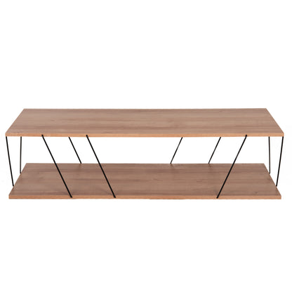 Living Room Composition 2pcs Tars Hm11771.11 Melamine/metal In Natural Oak-black