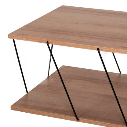 Living Room Composition 2pcs Tars Hm11771.11 Melamine/metal In Natural Oak-black
