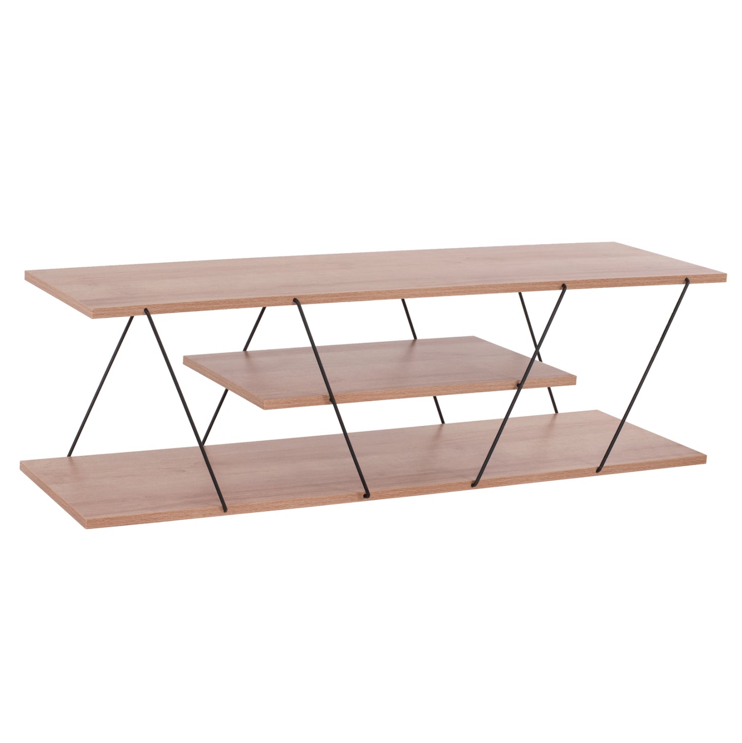 Living Room Composition 2pcs Tars Hm11771.11 Melamine/metal In Natural Oak-black