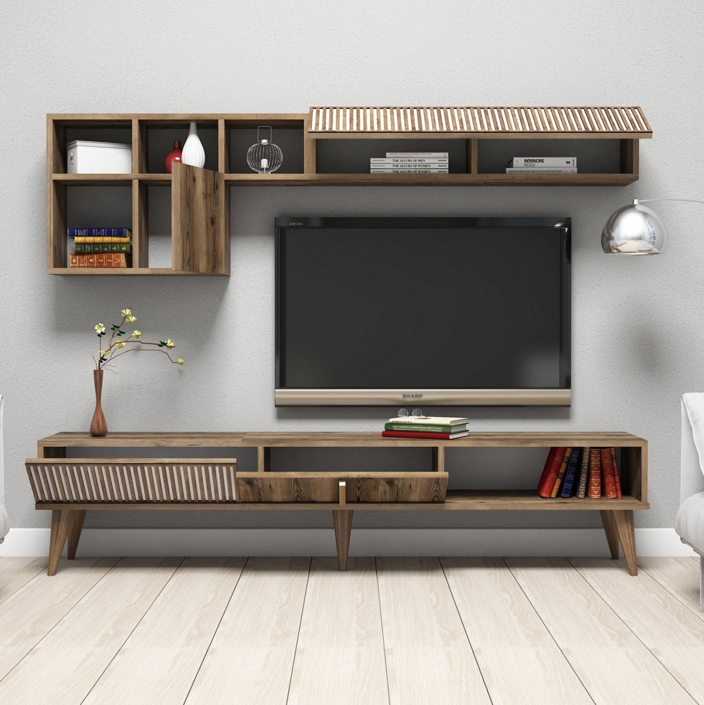Living Room Composition Hm11845.01 3pcs Walnut-white