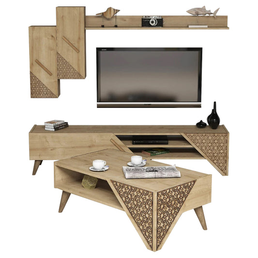 Living Room Composition Hm11849.01 2pcs Melamine In Natural Oak
