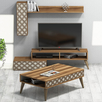 Living Room Composition Hm11850.02 2pcs Melamine In Walnut-cream