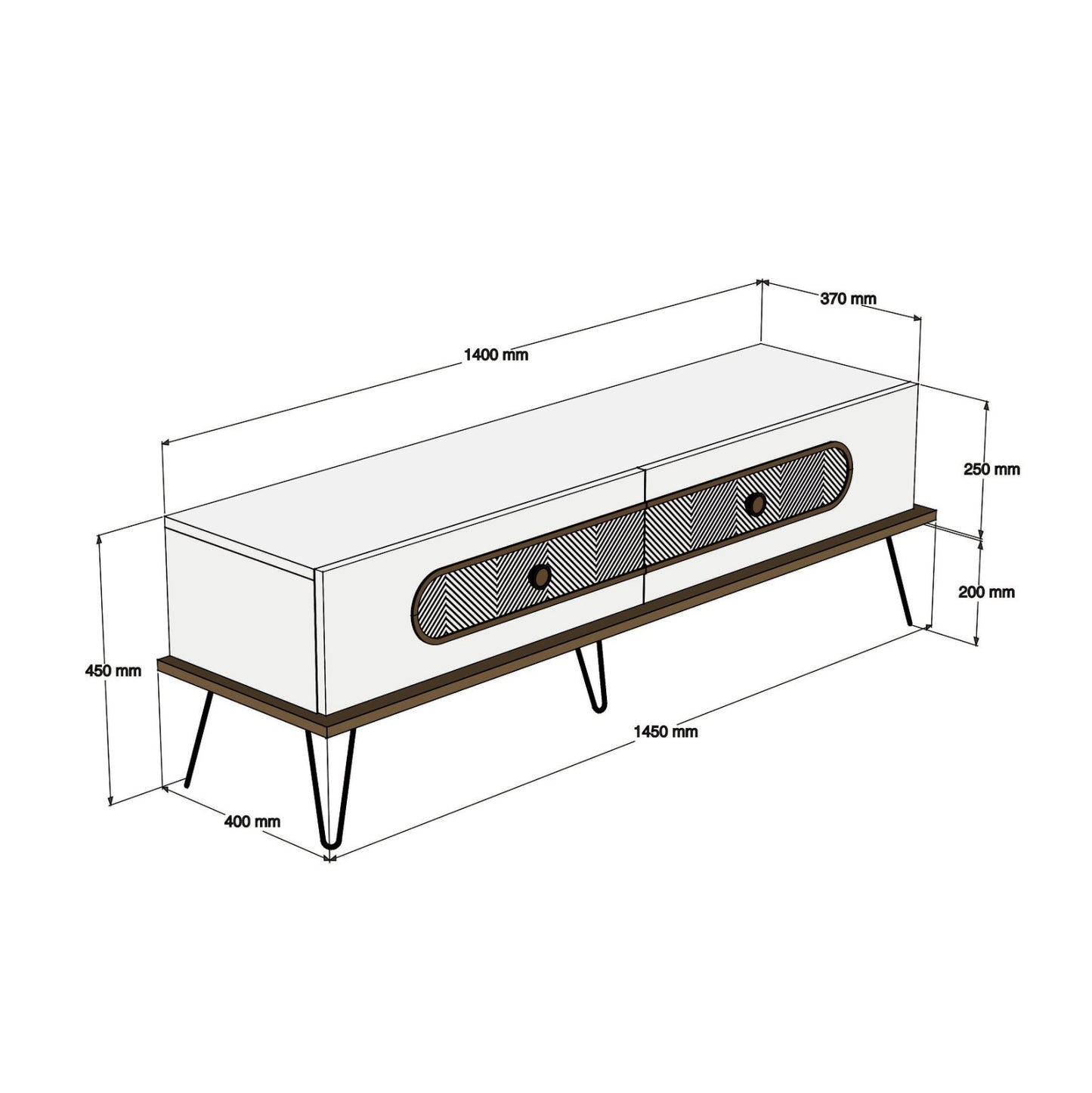 Living Room Composition Hm11851.03 2pcs Melamine In Walnut