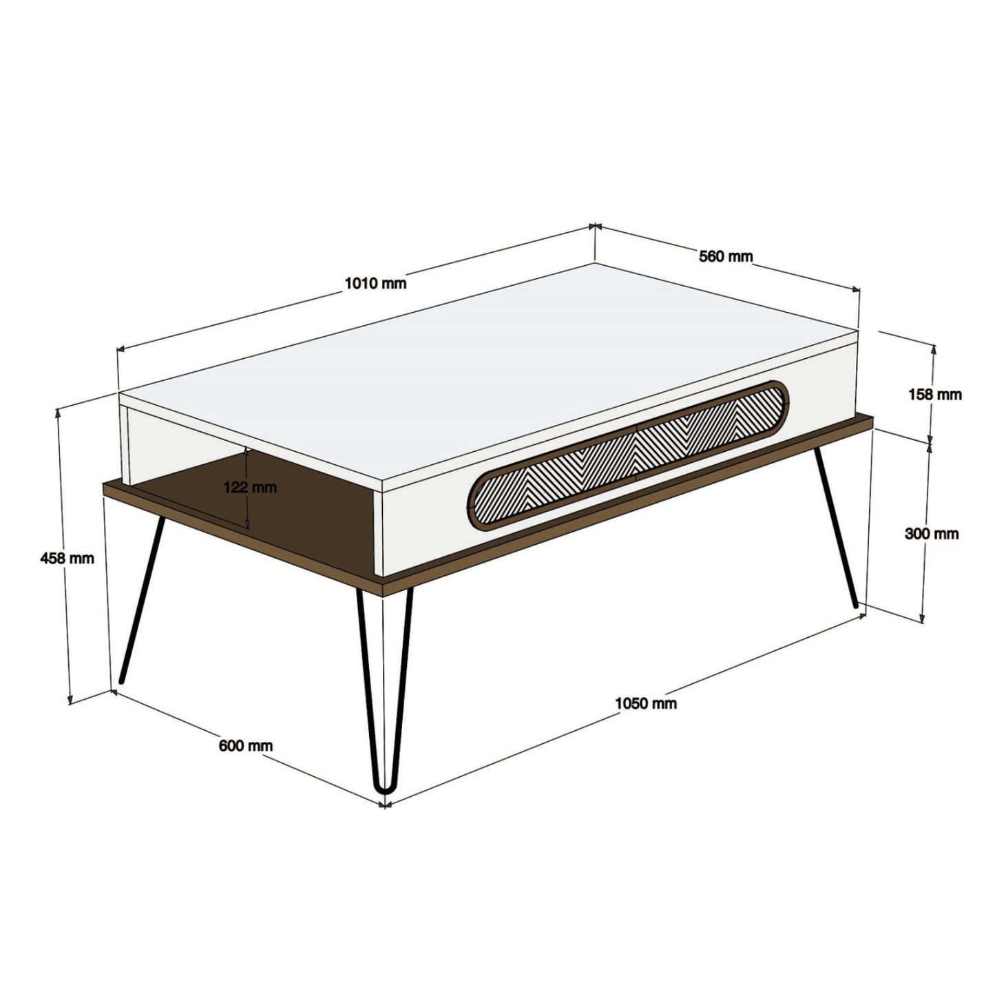 Living Room Composition Hm11851.03 2pcs Melamine In Walnut
