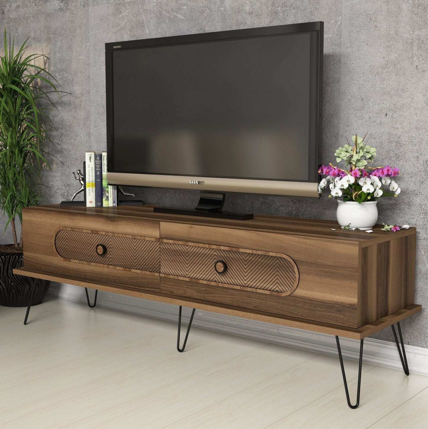 Living Room Composition Hm11851.03 2pcs Melamine In Walnut