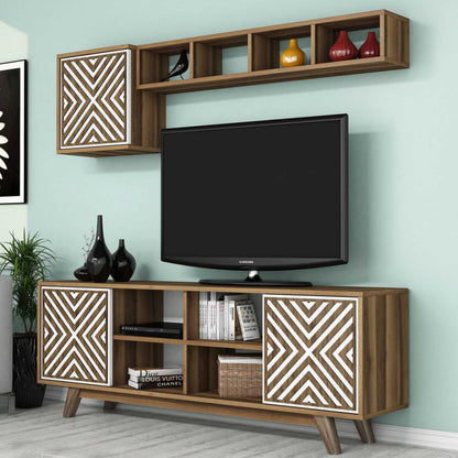 Living Room Composition Hm11853.03 2pcs Melamine In Walnut-white