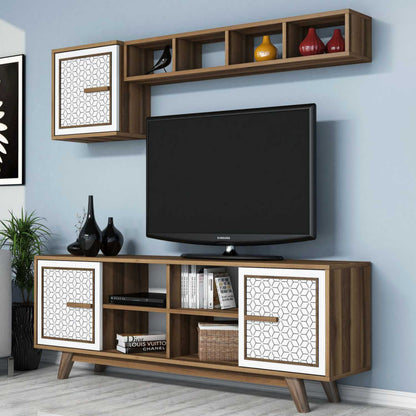 Living Room Composition Hm11852.03 2pcs Melamine In Walnut-white