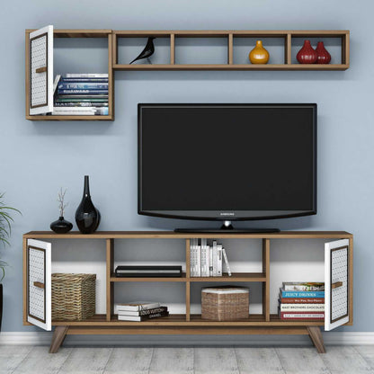 Living Room Composition Hm11852.03 2pcs Melamine In Walnut-white