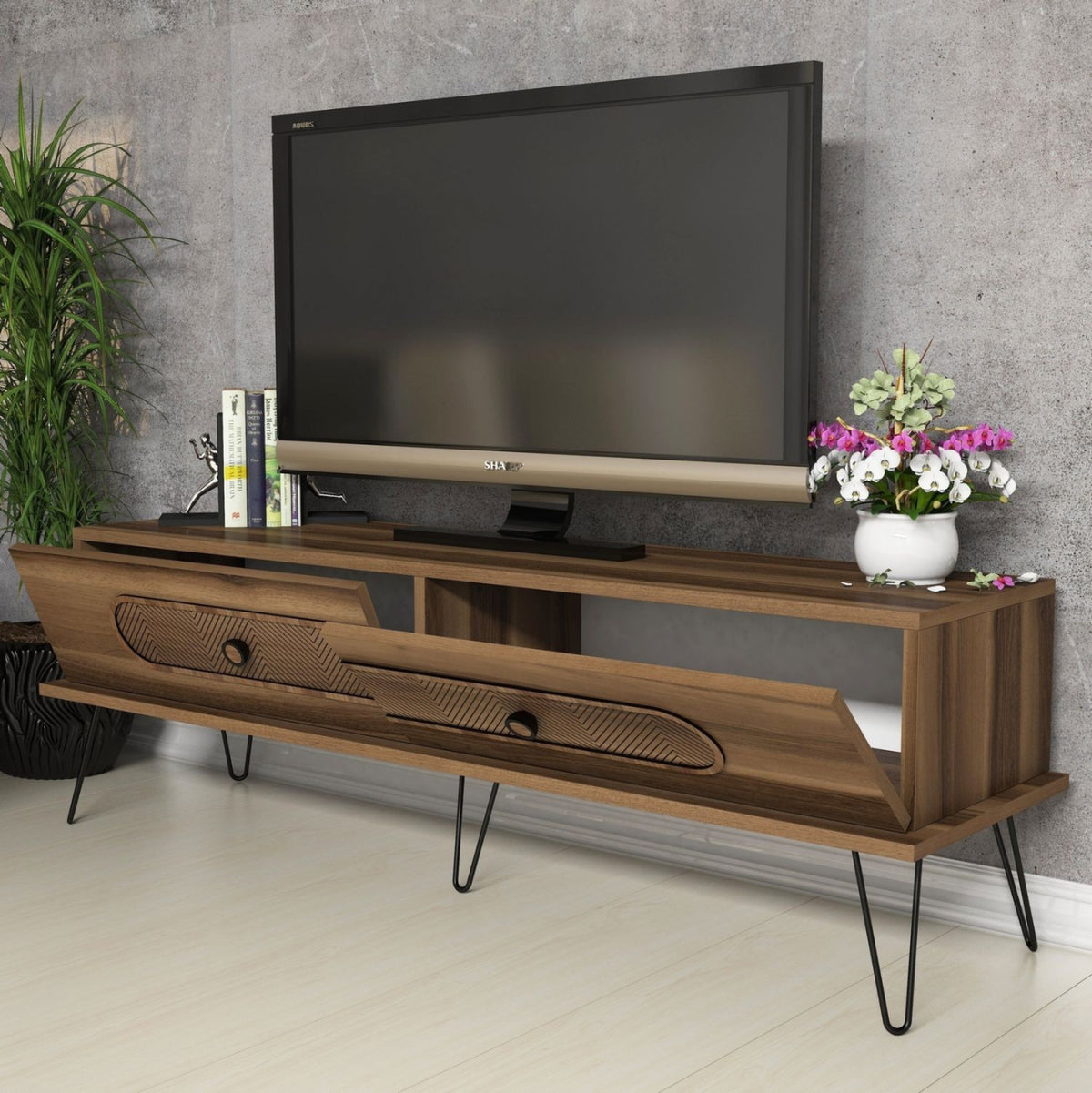 Living Room Composition Hm11851.03 2pcs Melamine In Walnut