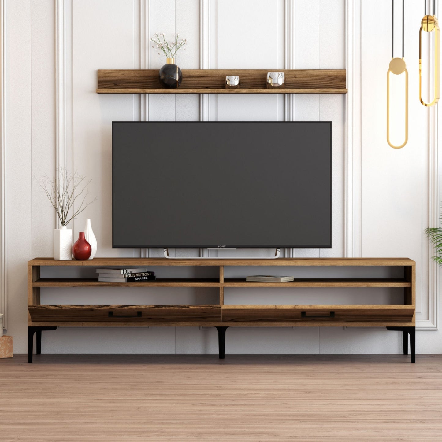 Living Room Composition Hm11856.01 2pcs Melamine In Walnut