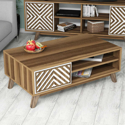 Living Room Composition Hm11853.03 2pcs Melamine In Walnut-white