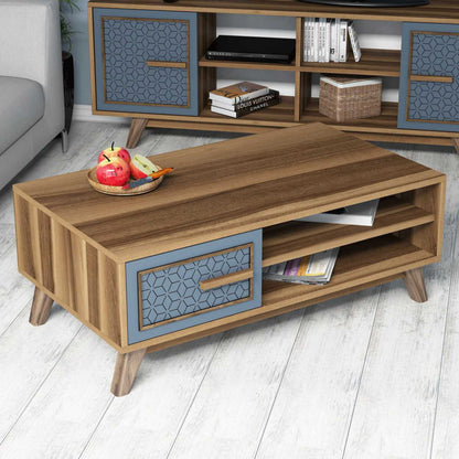 Living Room Composition Hm11852.02 2pcs Melamine In Walnut-blue