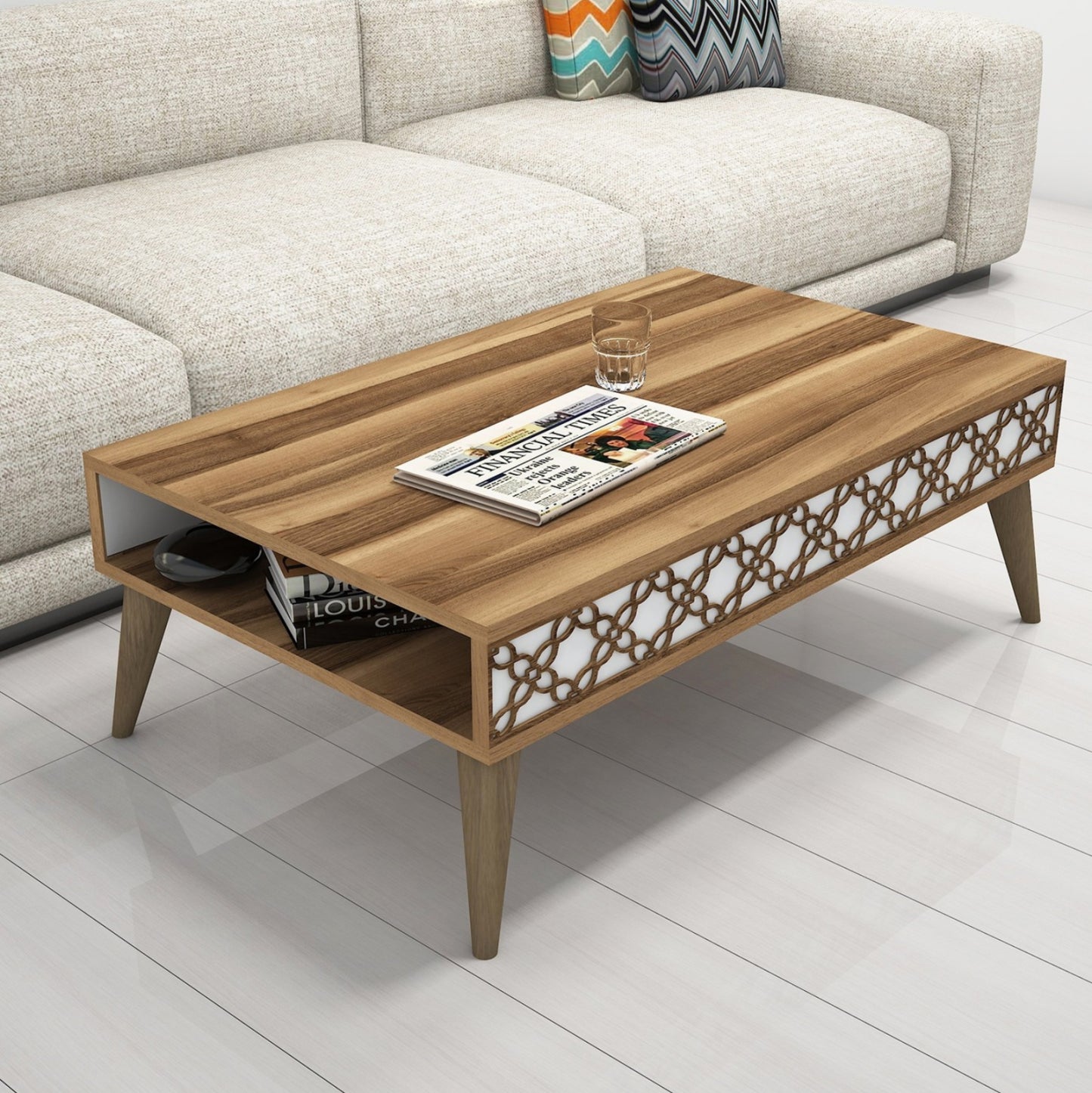 Living Room Composition Hm11850.03 2pcs Melamine In Walnut-white