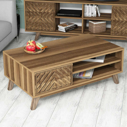 Living Room Composition Hm11853.01 2pcs Melamine In Walnut Color