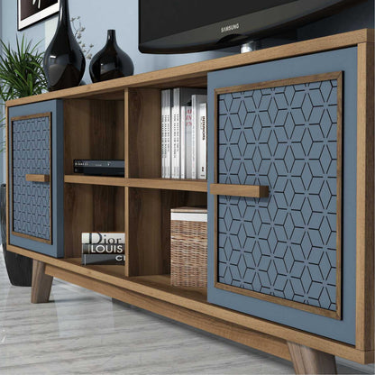 Living Room Composition Hm11852.02 2pcs Melamine In Walnut-blue