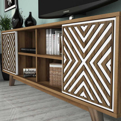 Living Room Composition Hm11853.03 2pcs Melamine In Walnut-white