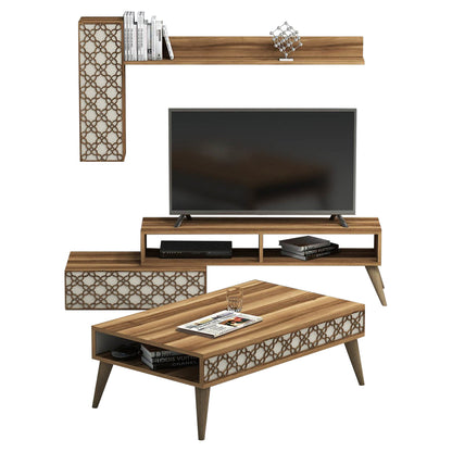 Living Room Composition Hm11850.02 2pcs Melamine In Walnut-cream