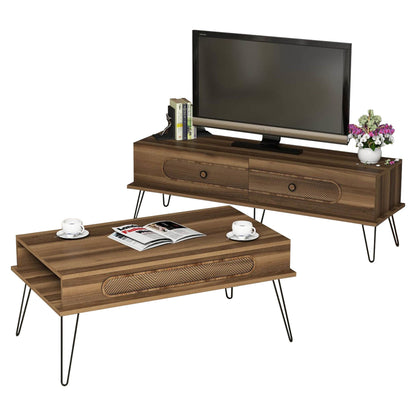 Living Room Composition Hm11851.03 2pcs Melamine In Walnut
