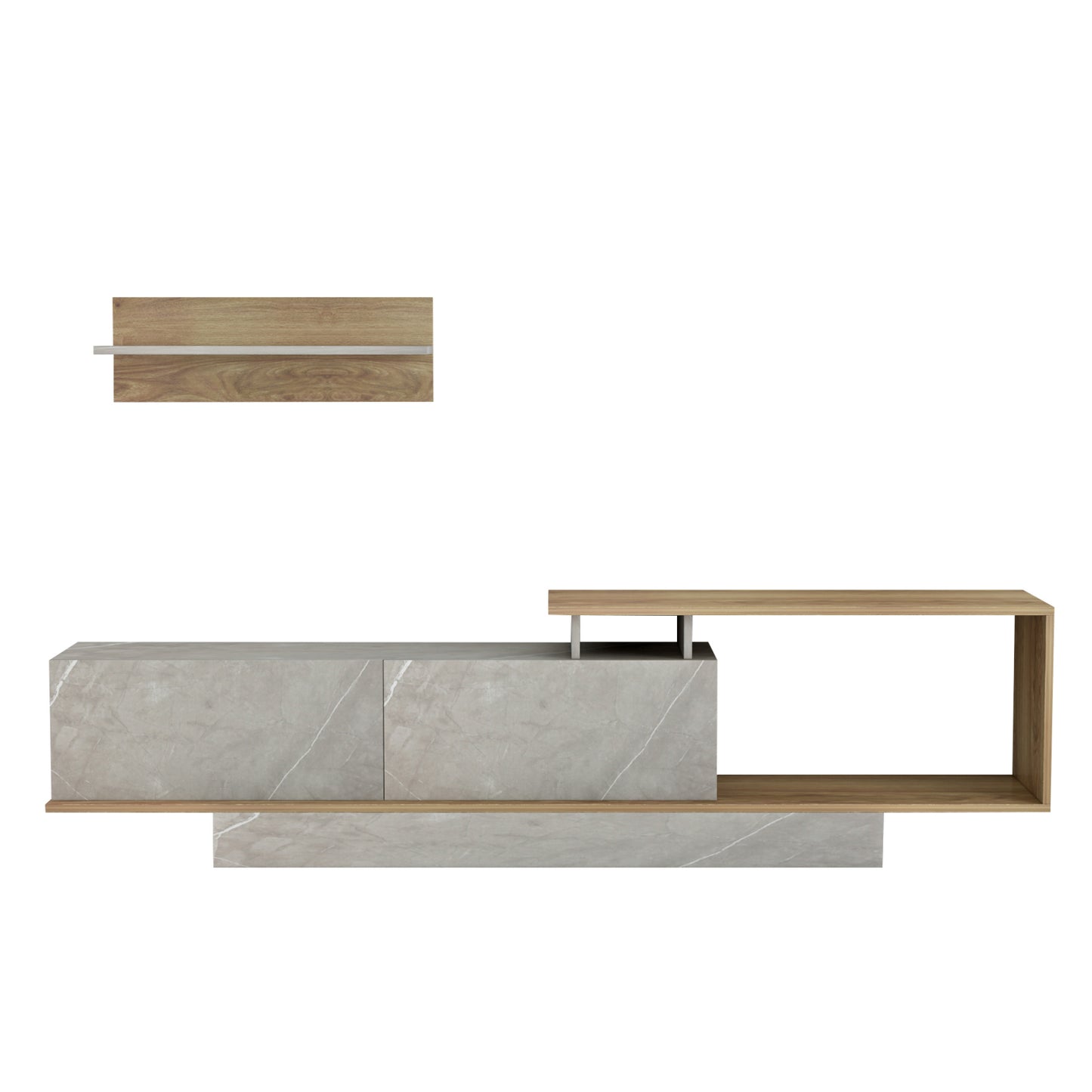 Tv Furniture Set Garcelle Hm8904.14 Melamine In Natural-stone Texture 180x29,6x45hcm.