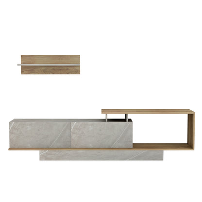 Tv Furniture Set Garcelle Hm8904.14 Melamine In Natural-stone Texture 180x29,6x45hcm.