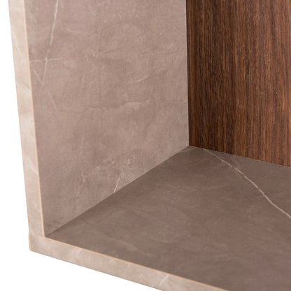 Tv Furniture Combo Edelie Hm8908.14 Melamine In Greyish Stone Texture-natural 150x29.5x120h Cm.