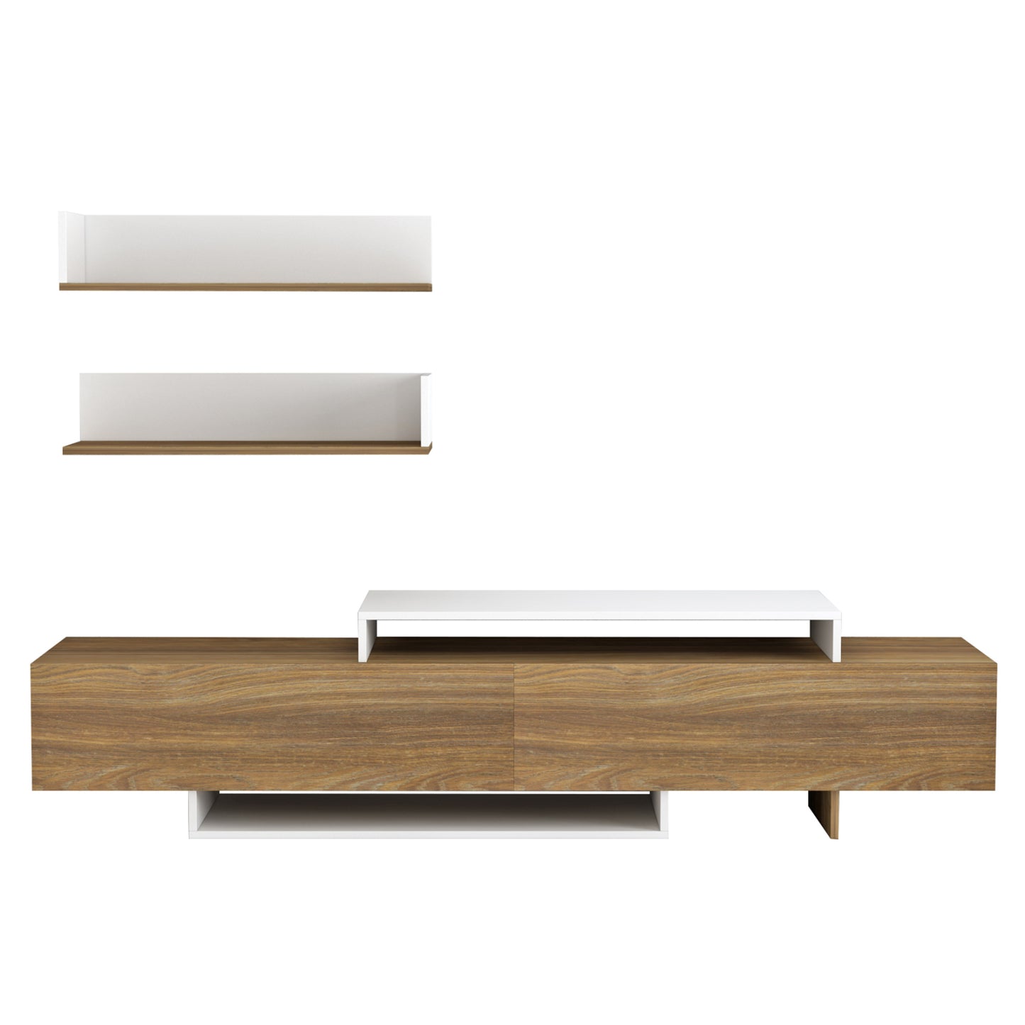 Tv Furniture Set Eduardo Hm8909.11 Melamine In Natural-white 180x29,5x45hcm.
