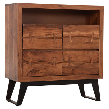 Drawer Fansi 3 Drawer Hm8474.11 From Solid Acacia Wood 80Χ35Χ86