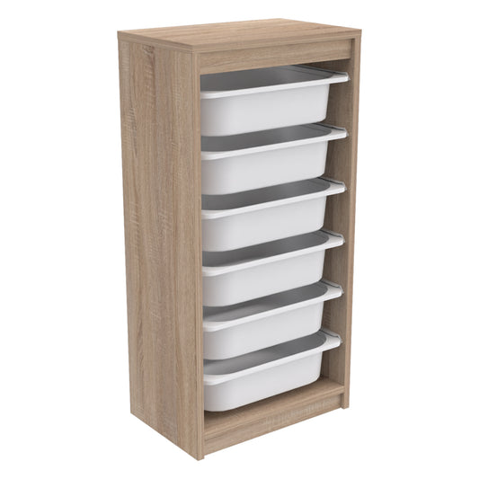 Chest Of Drawers Sani Hm18199.03 Melamine In Sonama-white P.e. Drawers 45,5x29,6x91,8hcm.