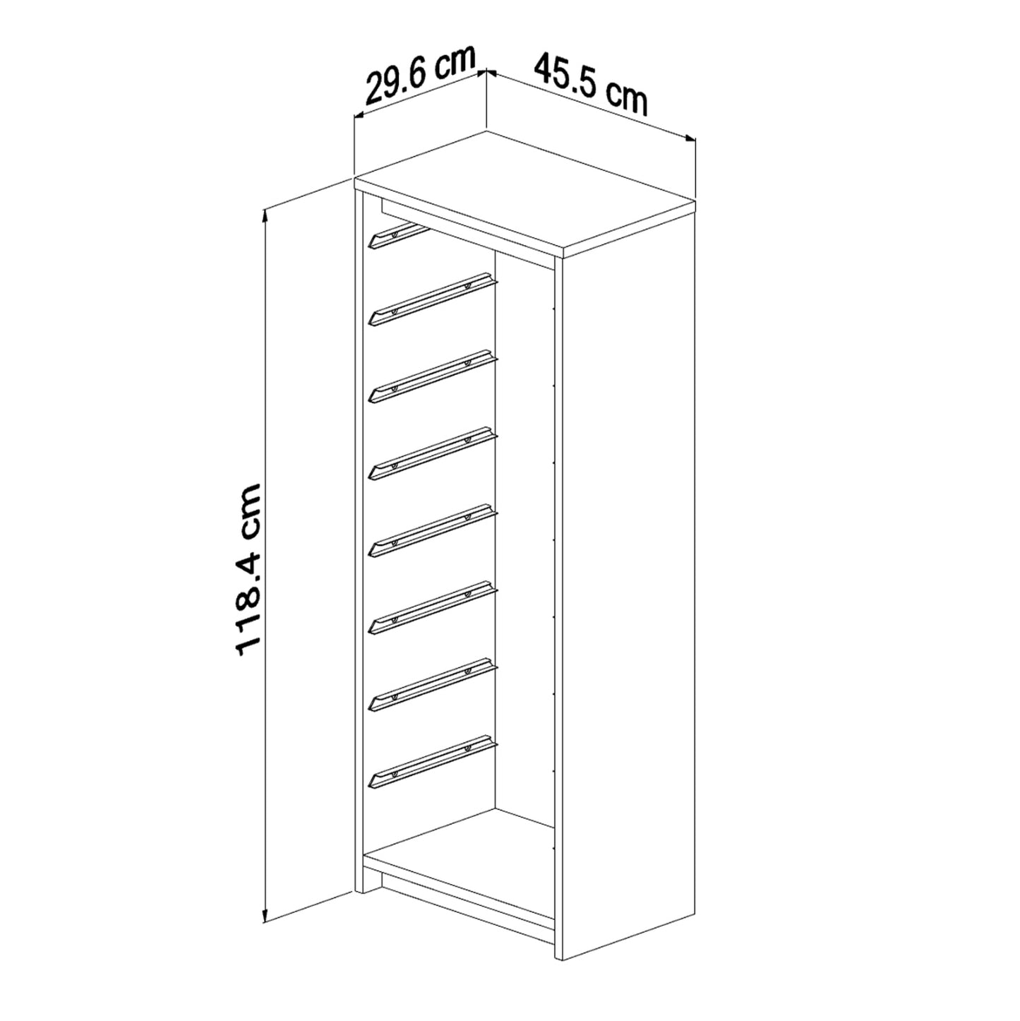 Chest Of Drawers Sani Hm18201.03 Melamine In Sonama-white P.e. Drawers 45,5x29,6x118.5hcm.