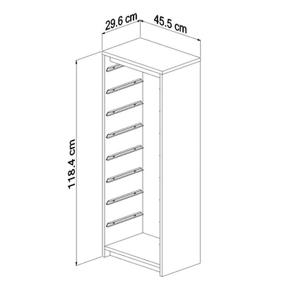 Chest Of Drawers Sani Hm18201.03 Melamine In Sonama-white P.e. Drawers 45,5x29,6x118.5hcm.