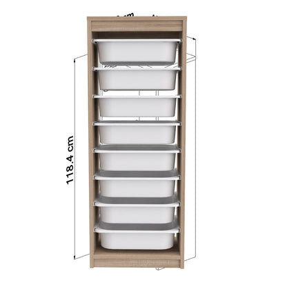 Chest Of Drawers Sani Hm18201.03 Melamine In Sonama-white P.e. Drawers 45,5x29,6x118.5hcm.