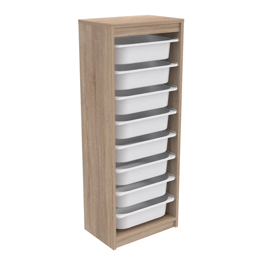 Chest Of Drawers Sani Hm18201.03 Melamine In Sonama-white P.e. Drawers 45,5x29,6x118.5hcm.