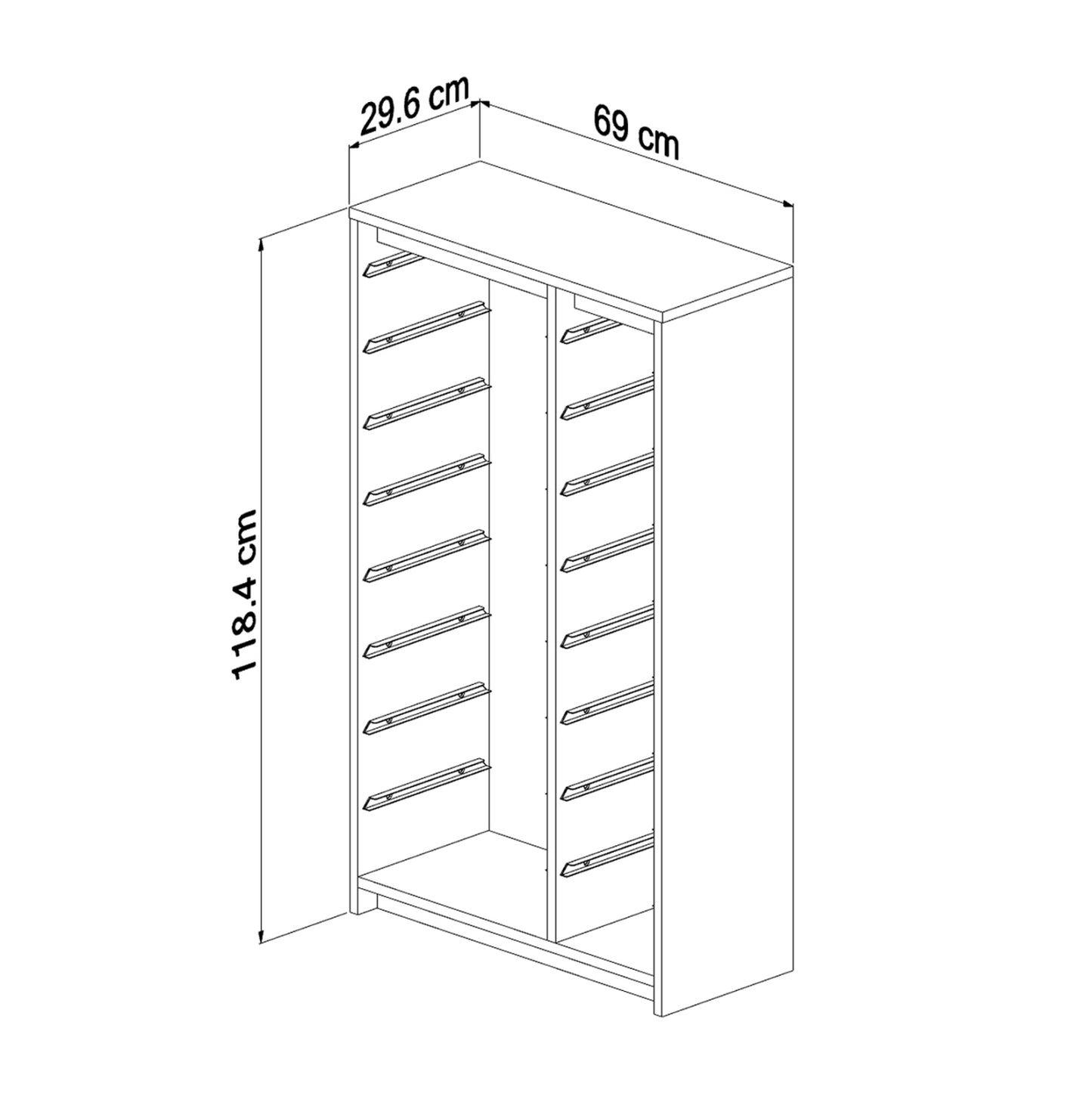Chest Of Drawers Sani Hm18202.03 Melamine In Sonama-14 White P.e. Drawers 69x29,6x112,2hcm