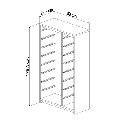 Chest Of Drawers Sani Hm18202.03 Melamine In Sonama-14 White P.e. Drawers 69x29,6x112,2hcm