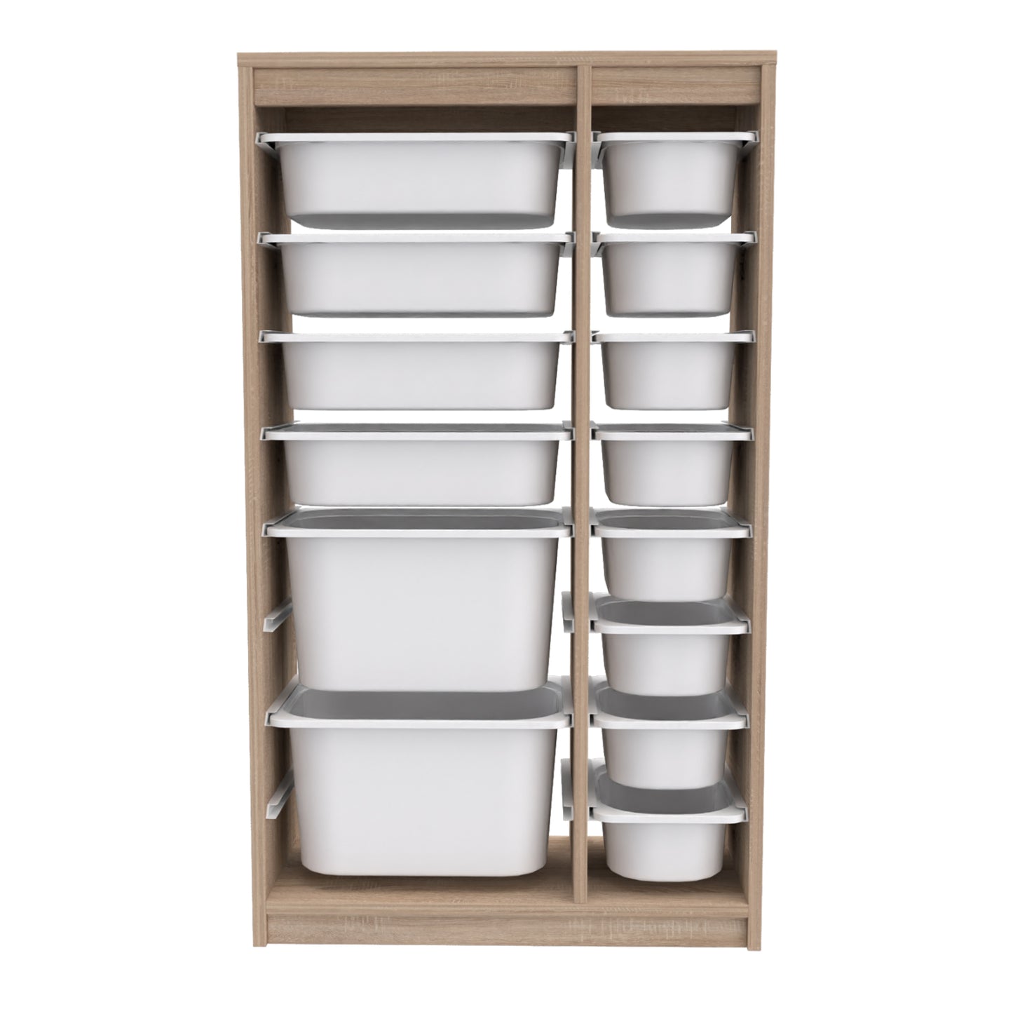 Chest Of Drawers Sani Hm18202.03 Melamine In Sonama-14 White P.e. Drawers 69x29,6x112,2hcm