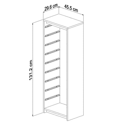 Chest Of Drawers Sani Hm18203.03 Melamine In Sonama-9 White P.e. Drawers 45,5x29,6x125hcm.