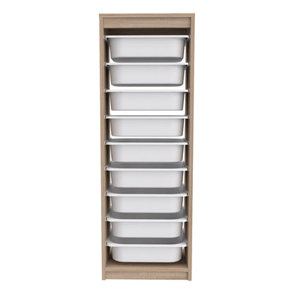 Chest Of Drawers Sani Hm18203.03 Melamine In Sonama-9 White P.e. Drawers 45,5x29,6x125hcm.