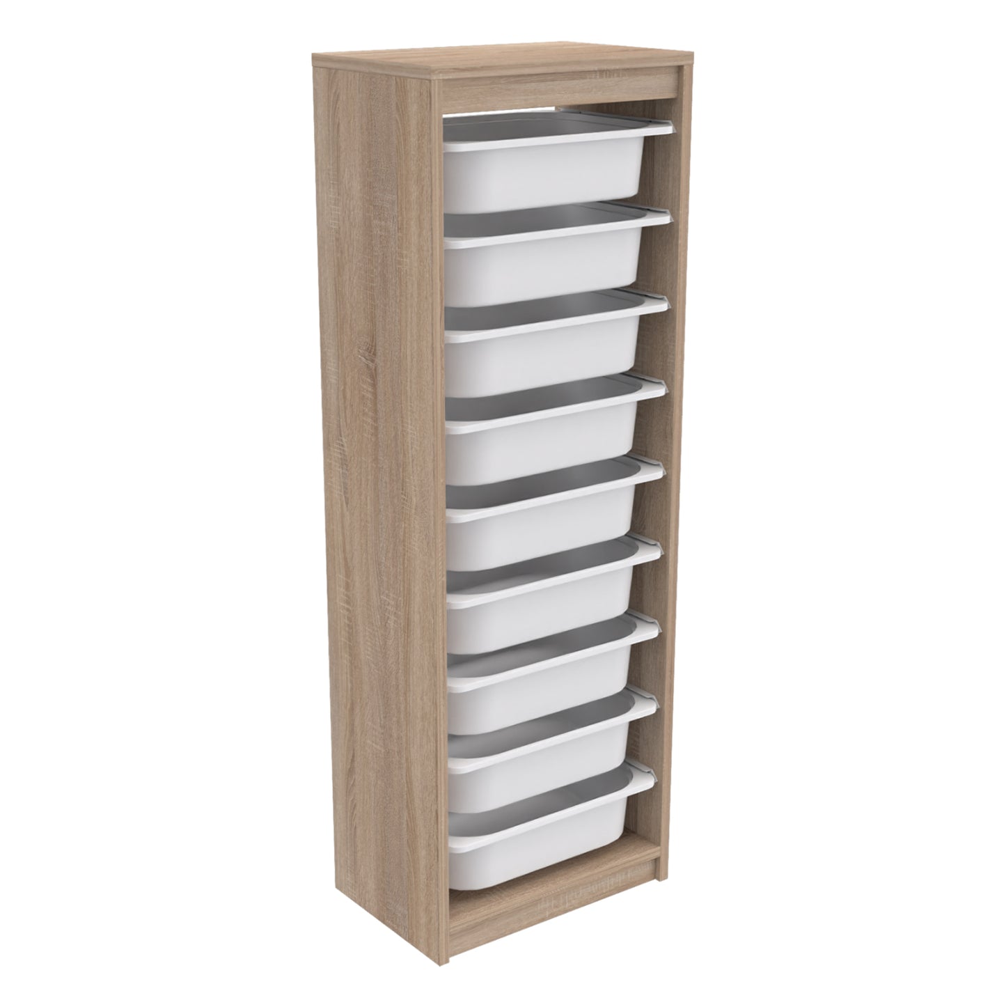 Chest Of Drawers Sani Hm18203.03 Melamine In Sonama-9 White P.e. Drawers 45,5x29,6x125hcm.