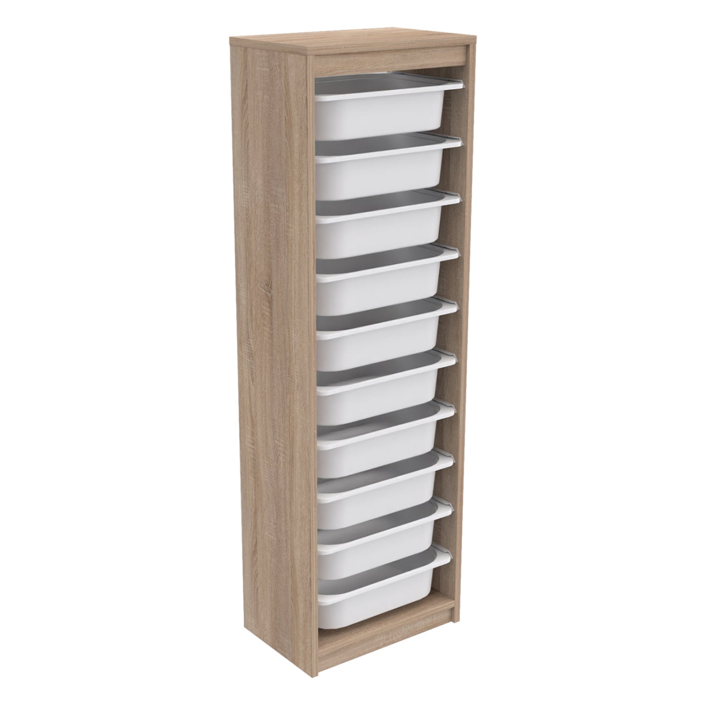 Chest Of Drawers Sani Hm18205.03 Melamine In Sonama-white P.e. Drawers 45,5x29,6x144hcm.