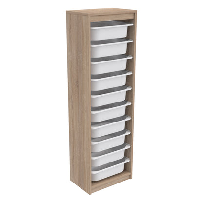 Chest Of Drawers Sani Hm18205.03 Melamine In Sonama-white P.e. Drawers 45,5x29,6x144hcm.