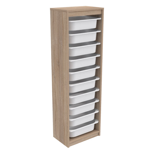 Chest Of Drawers Sani Hm18205.03 Melamine In Sonama-white P.e. Drawers 45,5x29,6x144hcm.
