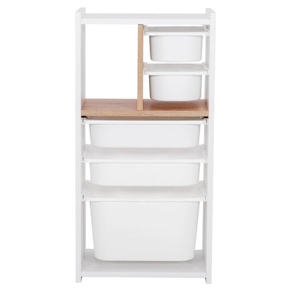 Chest Of Drawers Sani Hm18209.01 Melamine In White-sonoma & White P.e. Drawers 45.5x30x90hcm.