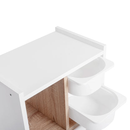 Chest Of Drawers Sani Hm18209.01 Melamine In White-sonoma & White P.e. Drawers 45.5x30x90hcm.
