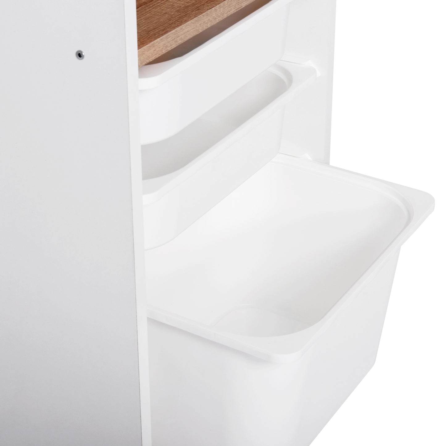 Chest Of Drawers Sani Hm18209.01 Melamine In White-sonoma & White P.e. Drawers 45.5x30x90hcm.