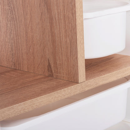 Chest Of Drawers Sani Hm18209.01 Melamine In White-sonoma & White P.e. Drawers 45.5x30x90hcm.