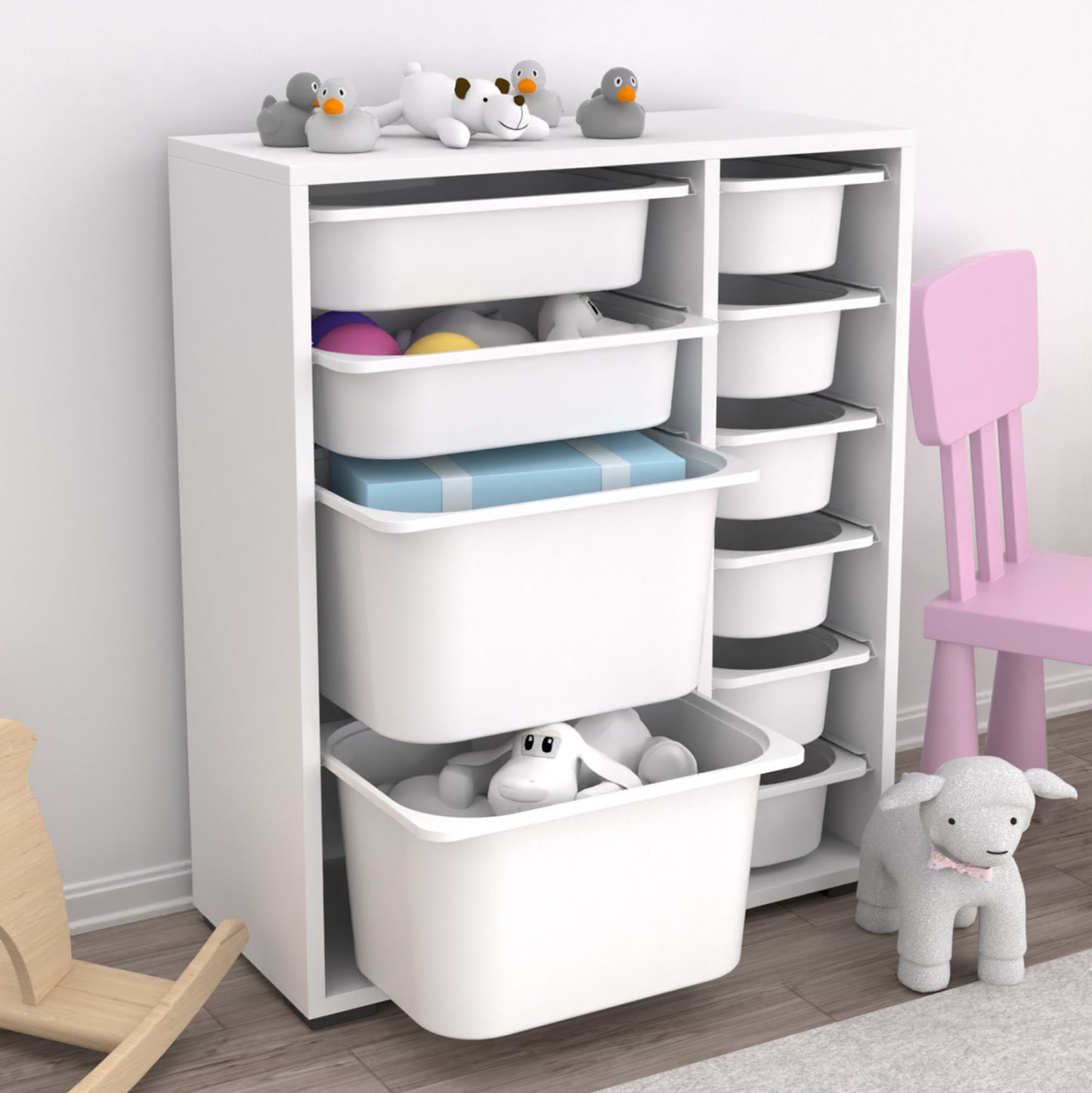Chest Of Drawers Sani Hm18212.01 Melamine In White-10 White P.e. Drawers 69,5x30x83hcm.