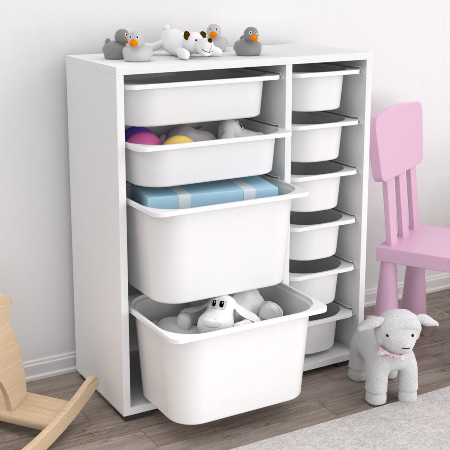 Chest Of Drawers Sani Hm18212.01 Melamine In White-10 White P.e. Drawers 69,5x30x83hcm.