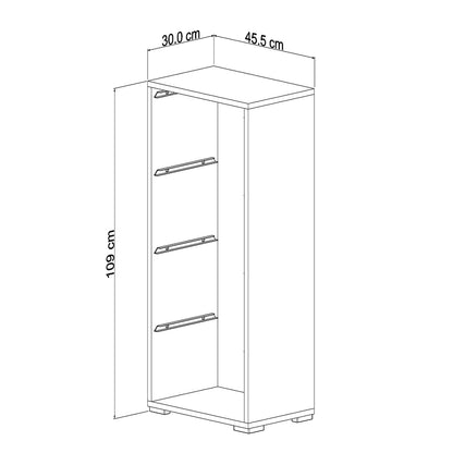 Chest Of Drawers Sani Hm18216.01 Melamine In White-4 White P.e. Drawers 45,5x30x109hcm.